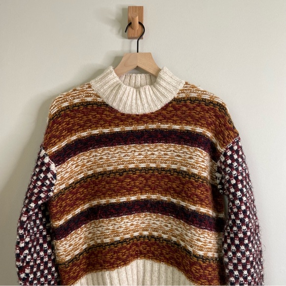 Veronica Beard Clary Alpaca Blend Knit Sweater Brown Beige - Picture 5 of 8